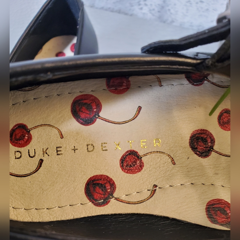 Duke + Dexter Anthropologie Nwob Ruby Cherry Black Mary Jane Shoes Sz 5 Uk 7 Us — image 8 of 8